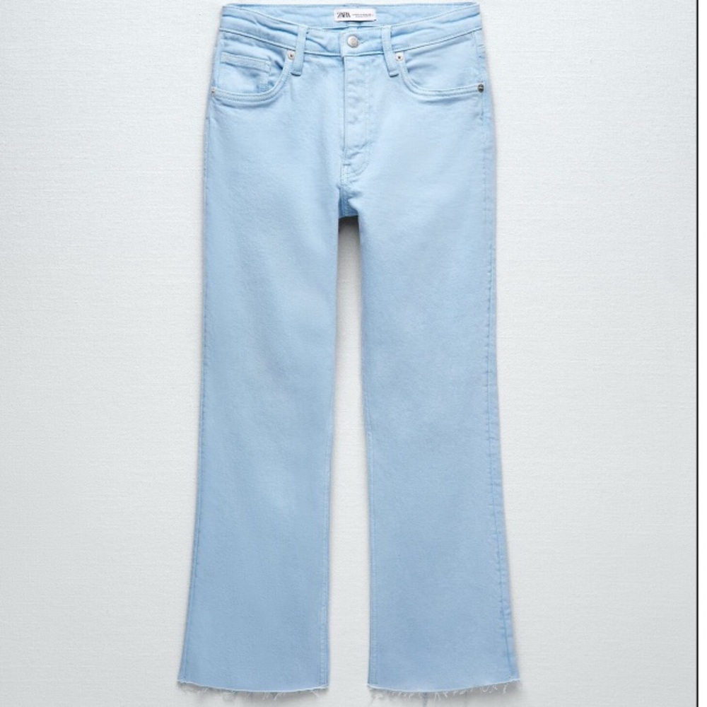 NWT Zara Cropped Flare Jeans - 27 (US 4) - Sky Blue
